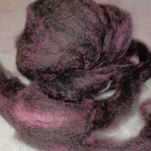 Alpaca Roving - Black/Pink blend   $8/oz