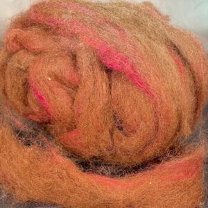Brown alpaca with red silk blend