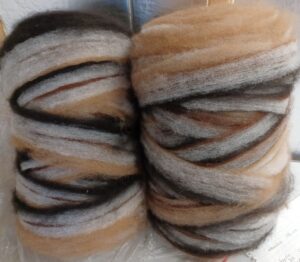 Tri-color alpaca roving